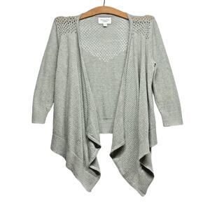 AMERICAN EAGLE Gray Women's Medium 3/4 Length Sleeves Wrap Sweater